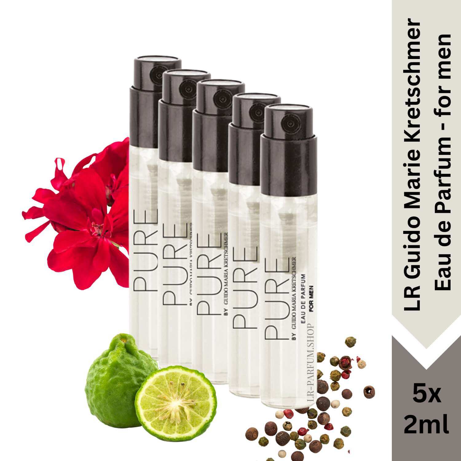 LR PURE by Guido Maria Kretschmer for men, Mini Vapo 5er-Pack (5x2ml) - LR-Parfum.shop