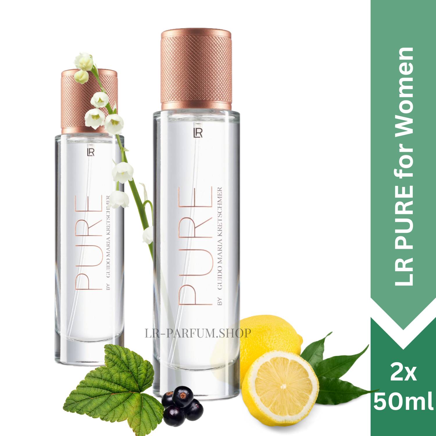 LR PURE for women by Guido Maria Kretschmer - Eau de Parfum, 2er Pack (2x50ml) - LR-Parfum.shop