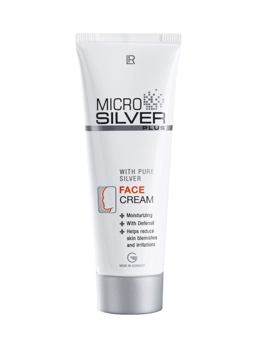 Tube der LR MICROSILVER PLUS Gesichtscreme für ein klares Hautbild und ein intaktes Mikrobiom