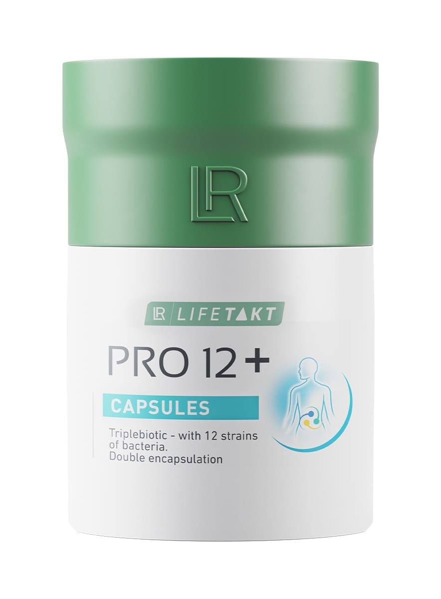 Dose der LR PRO 12+ Kapseln mit TRIPLEBIOTIC-Komplex für ein gutes Bauchgefühl