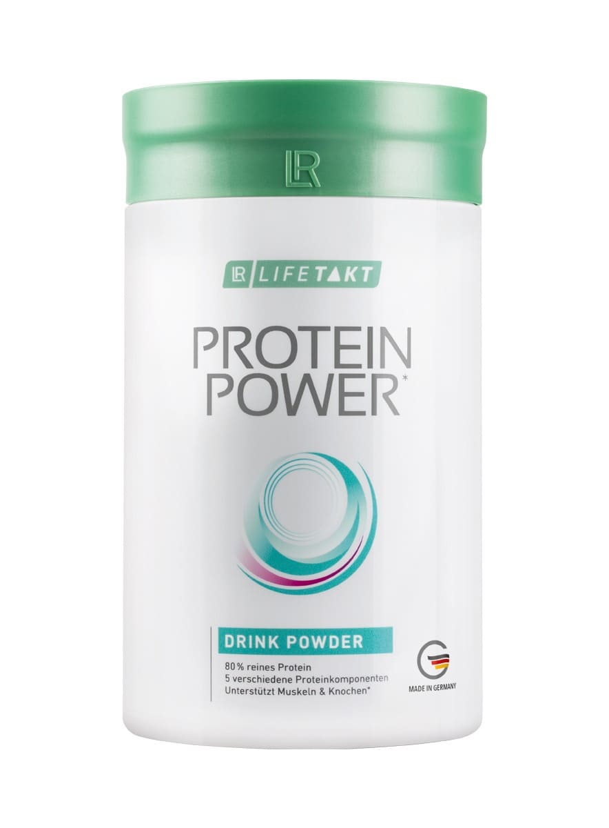 Dose des LR Protein Power Drink Powders mit Vanille-Geschmack und 5-Komponenten-Protein
