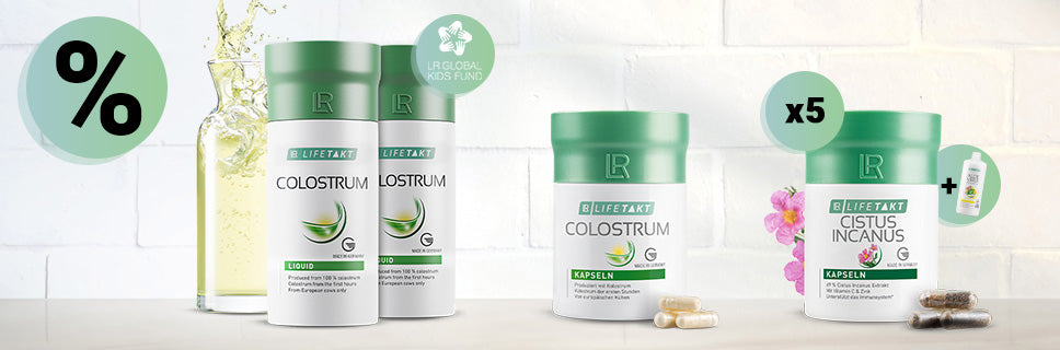 LR Immunsystem Booster Angebote, Cistus Incanus, Colostrum Kapseln, Colostrum Liquid