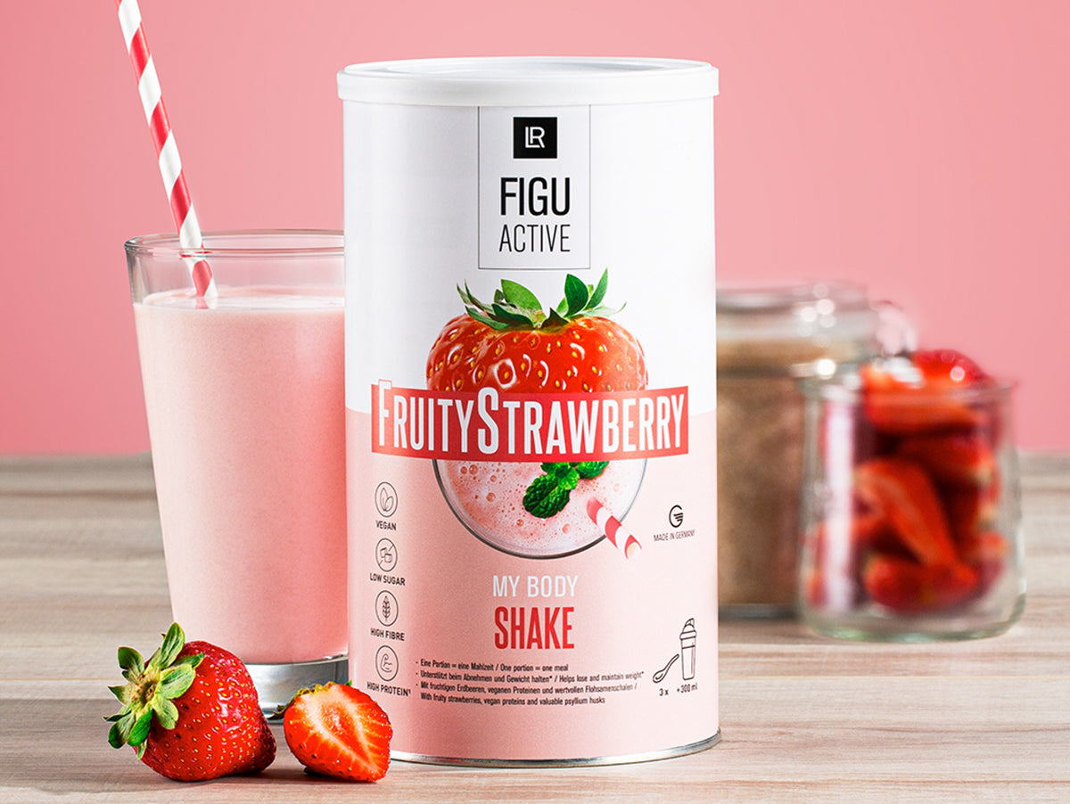 LR Figuactiv Fruity Strawberry Shake – veganer Mahlzeitenersatz mit Erdbeer‑Geschmack