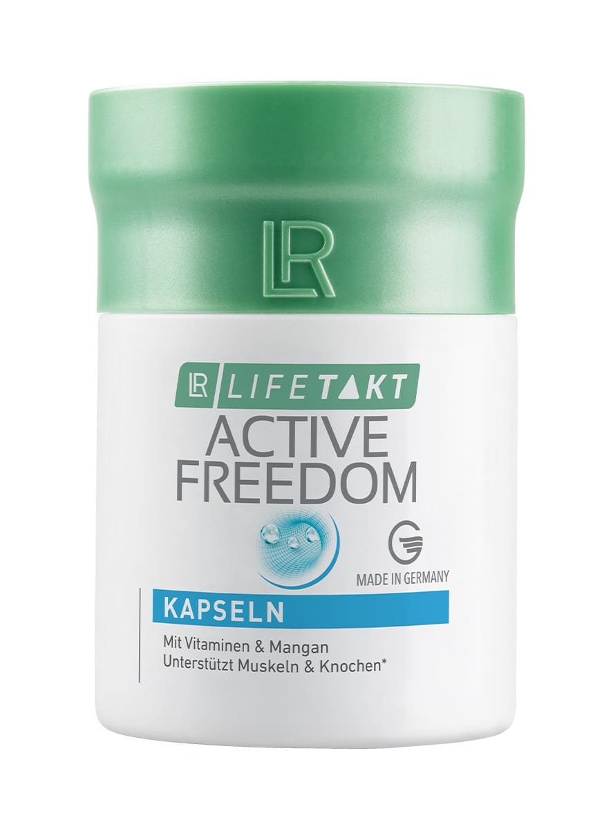 Dose der LR LIFETAKT Active Freedom Kapseln zur Unterstützung des Bewegungsapparats