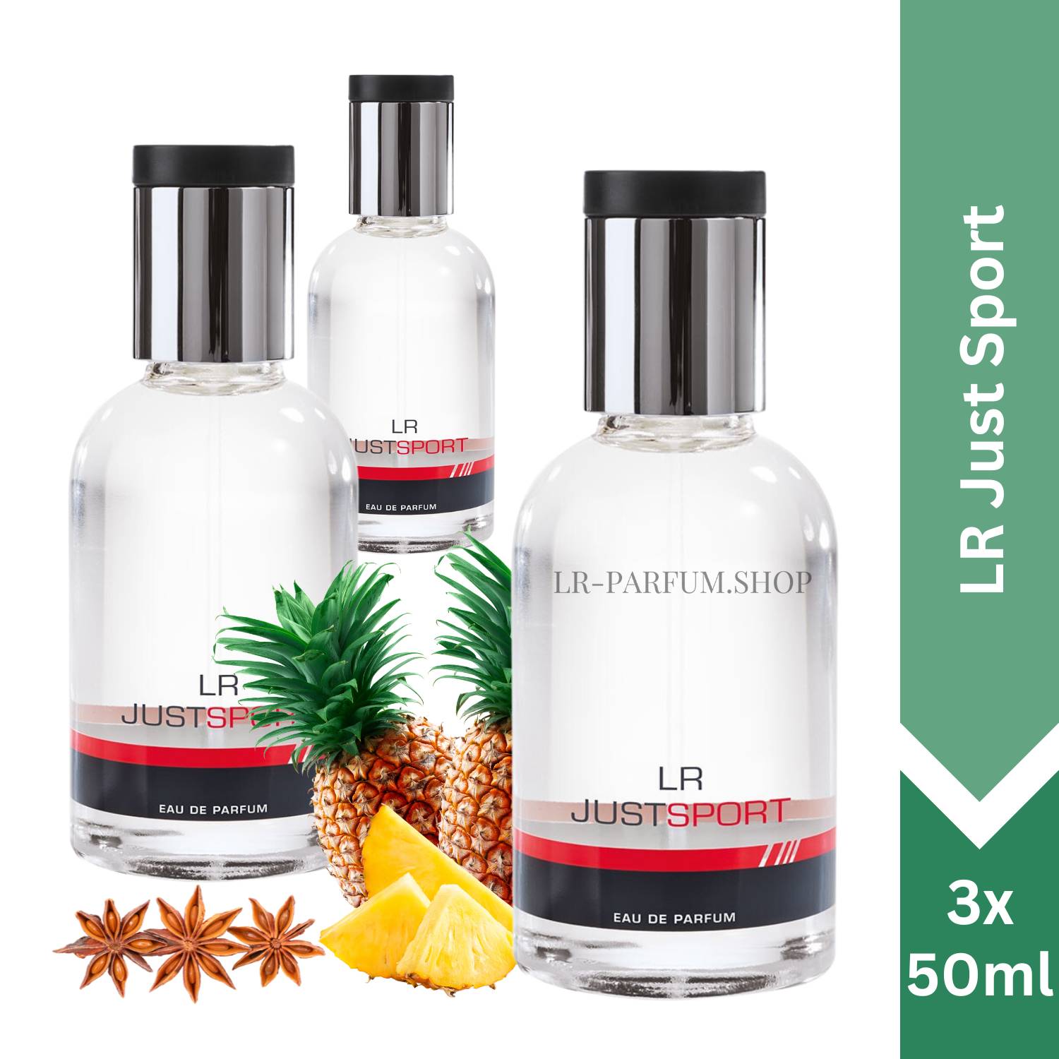 LR Just Sport - Eau de Parfum, 3er Pack (3x50ml) - LR-Parfum.shop