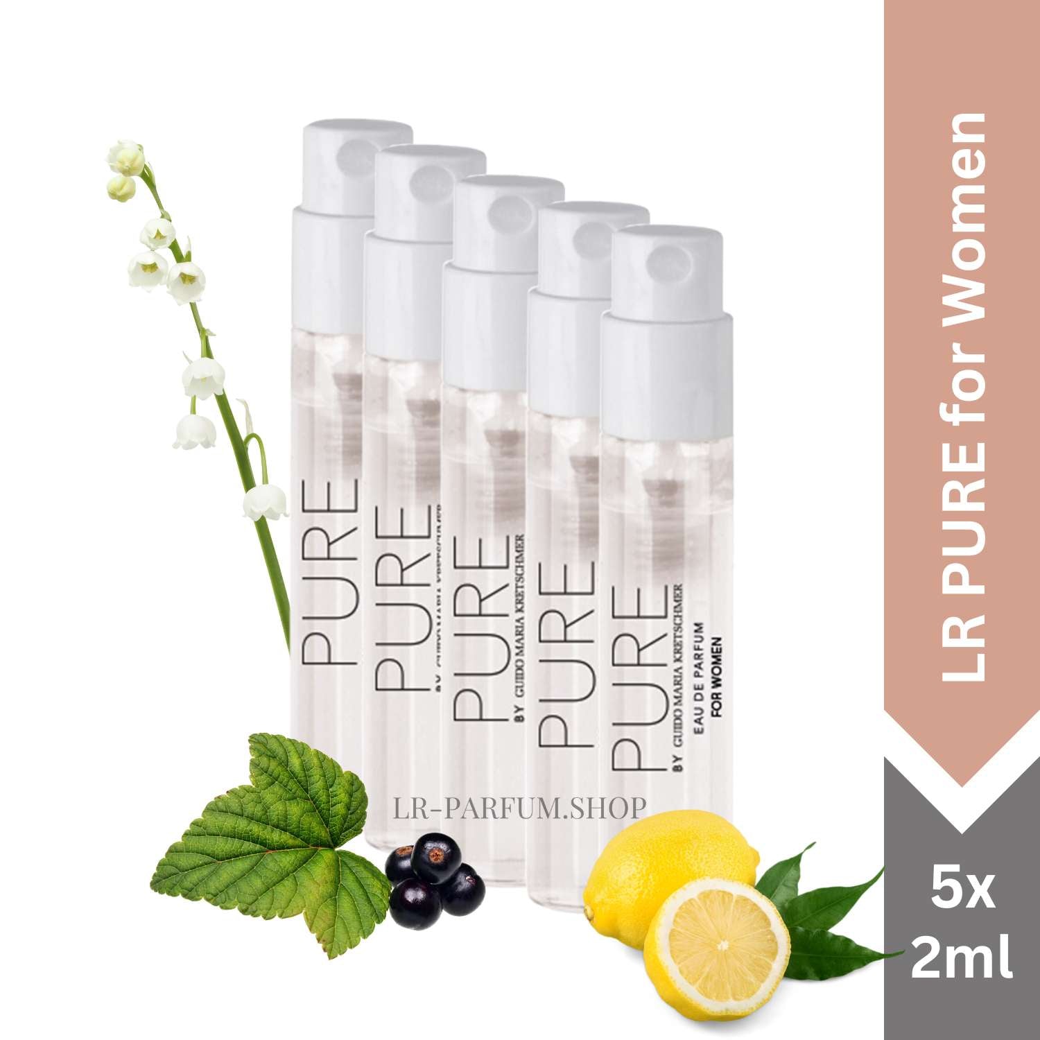 LR PURE by Guido Maria Kretschmer for women, Mini Vapo 5er-Pack (5x2ml) - LR-Parfum.shop